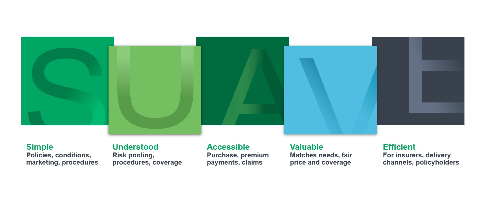 SUAVE is an acronym for: Simple, Understood, Accessible, Valuable, and Efficient.   