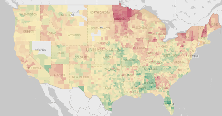 FIGURE 3A: CHANGES IN NON-SNP PLANS OFFERED BY COUNTY FROM 2025 TO 2026