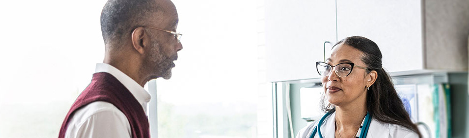 A patient talking with their doctor.